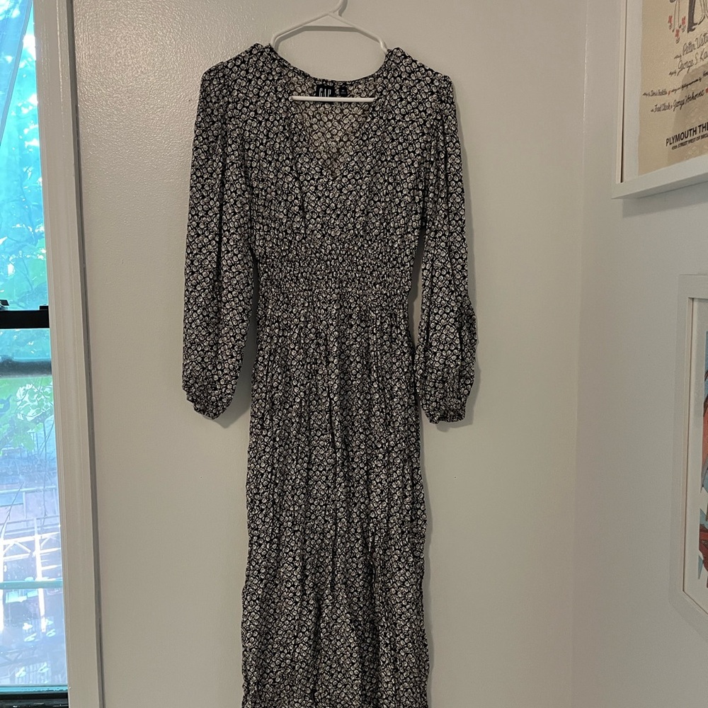 Floral Brown & White Dress